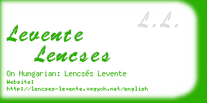 levente lencses business card