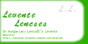 levente lencses business card